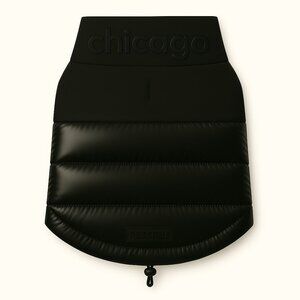 PETsRUS Black Puffer Dog Vest Winter Cold Season Coat Jacket w Zipper Padded